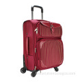 Red color soft side luggage bag, nyloy trolley luggage set